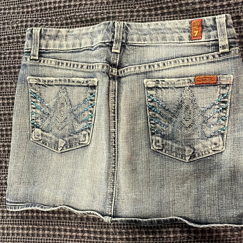 7 for all mankind Jean a pocket mini skirt